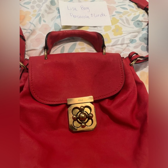 Chloe Red Elsie 2 Way Bag - Picture 2 of 16